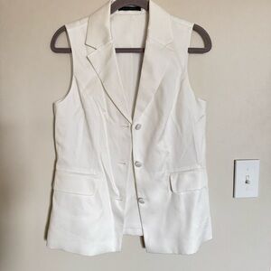 Elie Tahari NWT Sky White Blazer Vest Top Jacket Women’s Size M / S